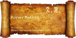 Koren Matild névjegykártya